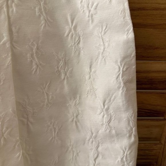 Anthropologie stella nova Jill white texted barrel leg pants Size 6 - Picture 5 of 8